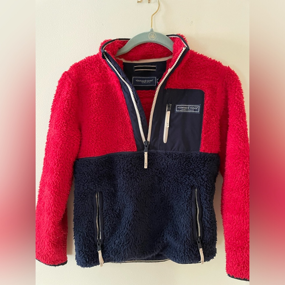 Vineyard Vines Kids’ High Pile Sherpa Pullover (small 8-10)